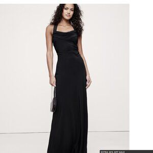 Matte Silk Cowl-Neck Backless Maxi Dress